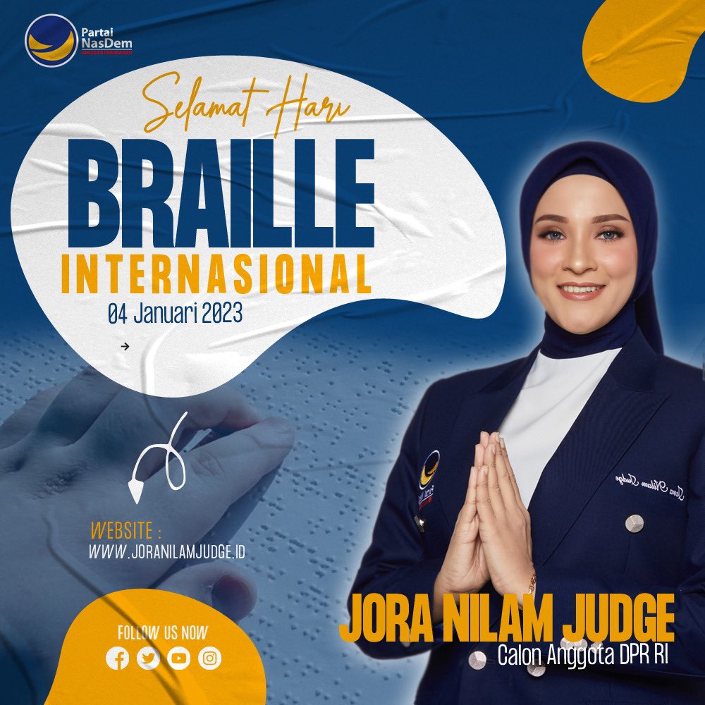 Selamat Hari Braille Internasional, semangat mengejar mimpi. Salam Restorasi !
@NasDem 

#NasDem #RestorasiIndonesia  #jnjnasdem #brailleday