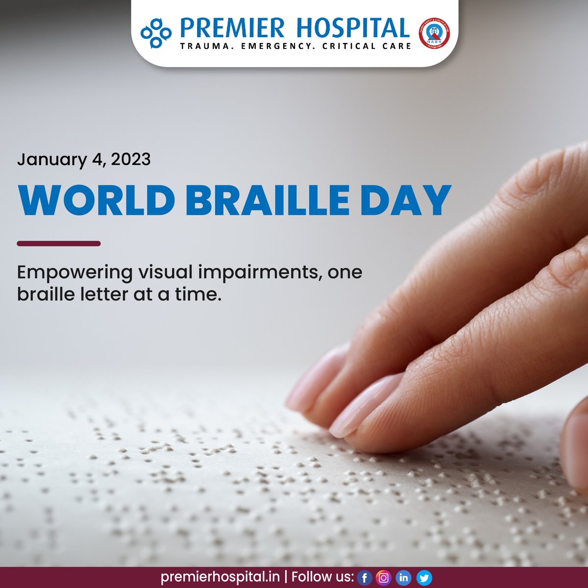 hospitalpremier's tweet photo. On this World Braille Day, letβs celebrate the invaluable contributions of Louis Braille and his creation of the braille system, a tool for individuals who are blind or visually impaired.
#worldbrailleday #premierhospital https://t.co/FiQ0pqzqBV