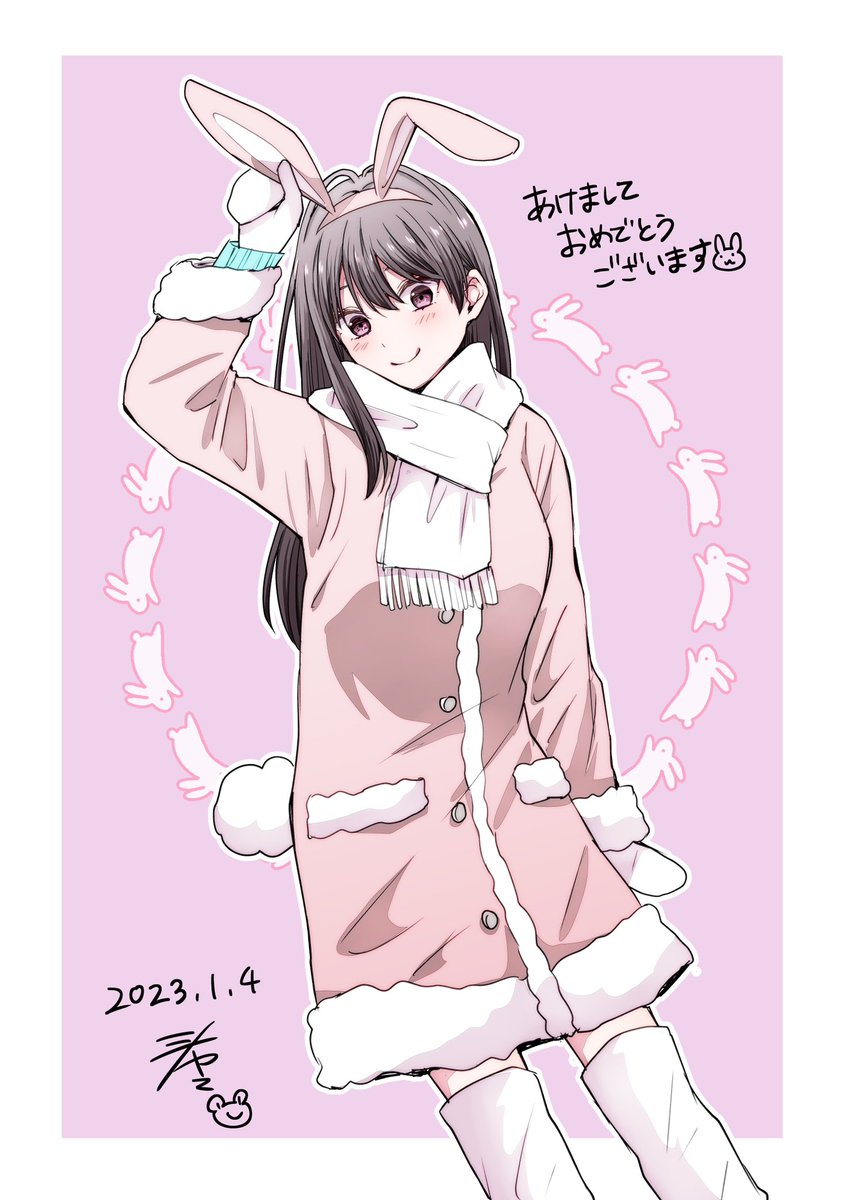 flog37's tweet photo. ご挨拶遅れてすみません！やっと描けた〜！
今年もよろしくお願いします🐇 https://t.co/hqQLHnMRtQ