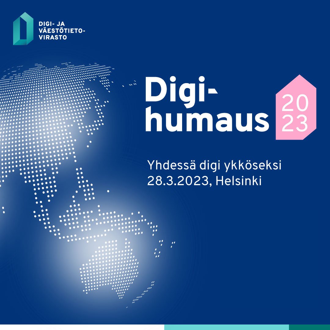 Julkisen hallinnon digitalisaation ykköstapahtuma Digihumaus järjestetään taas 28.3.2023. 

Tilaisuudessa pohdimme, kuinka yhdessä nostamme ja nousemme digin ykköseksi. 

Merkkaa päivä jo kalenteriisi! Julkaisemme lisätietoja tilaisuudesta tammikuussa 2023. 

#digihumaus