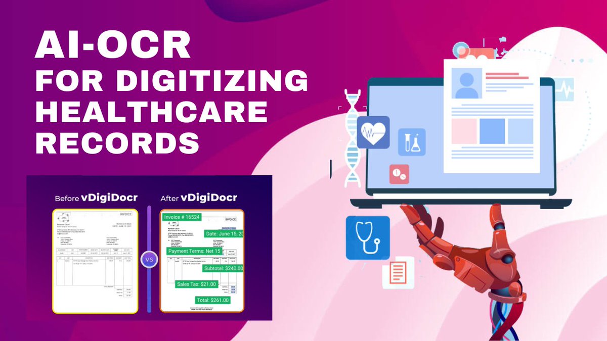 vInnovateTechn2's tweet photo. OCR (Optical Character Recognition) in Medical Claim System Capture
For More Information:-https://t.co/0pjDtZk1Dy
#ocr #softwaredevelopment #vDigidocr #vinnovatetechnologies #heathcare #softwaredeveloper #ocrtraining #medical https://t.co/D2gbhWWJUF