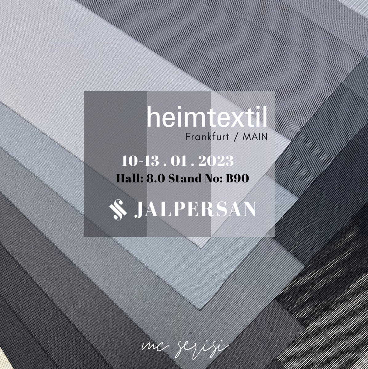 jalpersan's tweet photo. Standimiza bekleriz.

Visit Us Our Stand!

Hall: 8 Stand No: B90

Heimtextil Frankfurt / Main 
10-13.01.2023

#jalpersan #jalpersanperde #hometextile #frankfurt  #fuar #tüldikey #dikeytül #dikeytülperde #verticalcurtain #verticalblinds #verticaltulle https://t.co/XoCOD13yfD