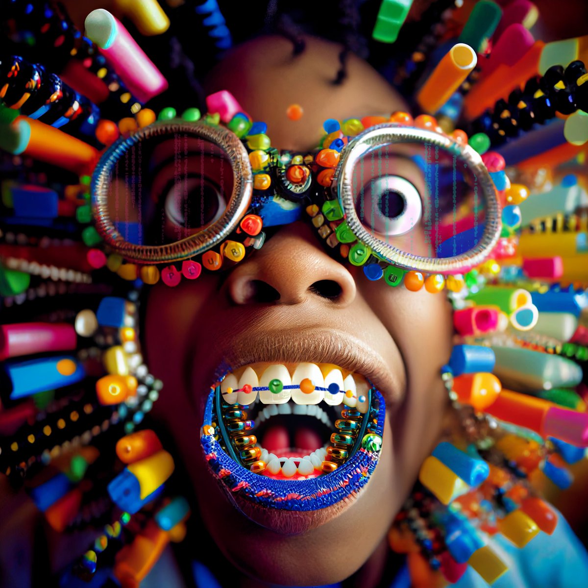 dgtlintrospect's tweet image. Tubular High Fructose Corn Syrup 3033. 

#bigbang #lightthebeam #toppin #speaker #midjourney #aiart #dart #candy #plastic #AugmentedReality #di #trippy #vibe