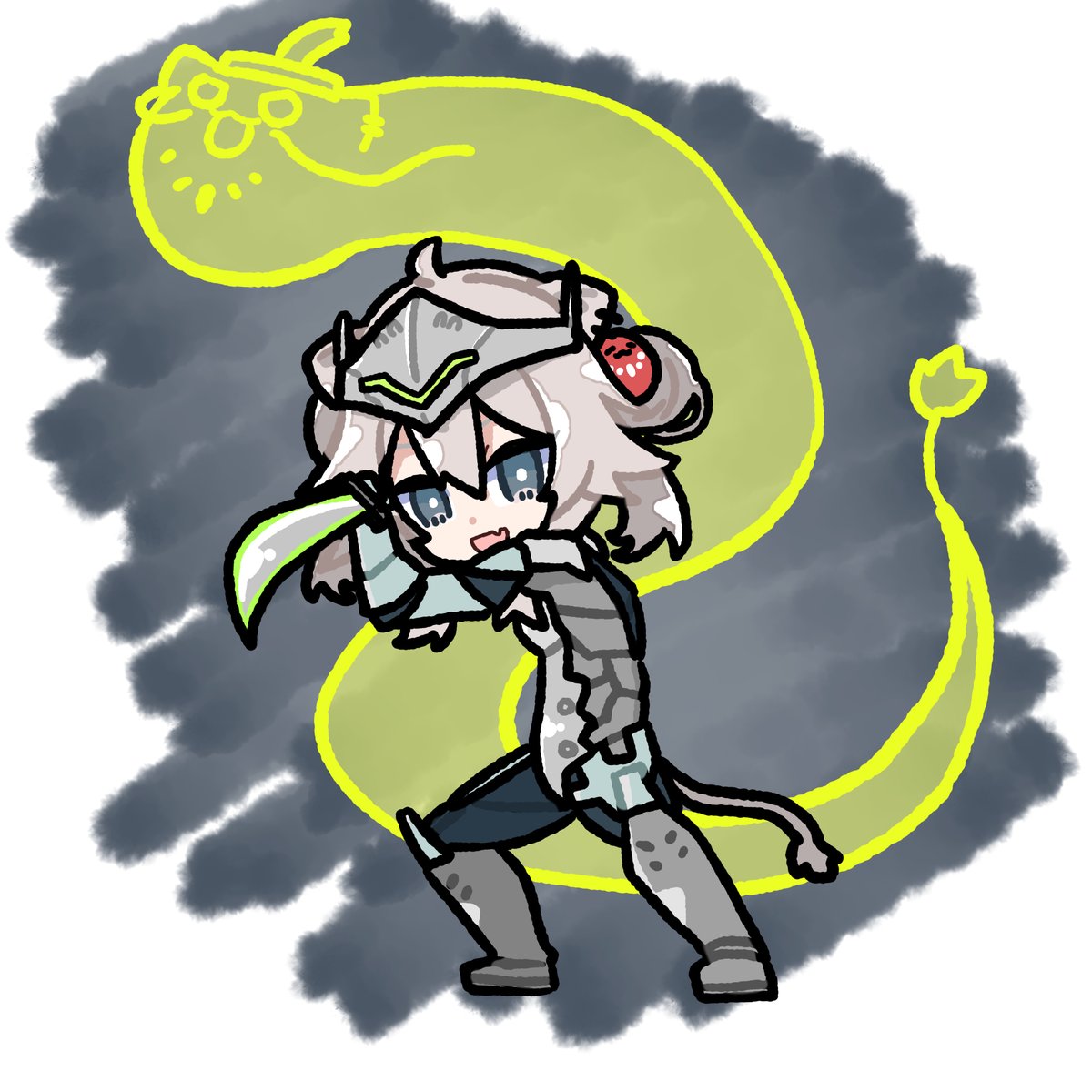 獅白ぼたん 「#ししらーとリュウジンノケンヲクラエー 」|honmirinのイラスト