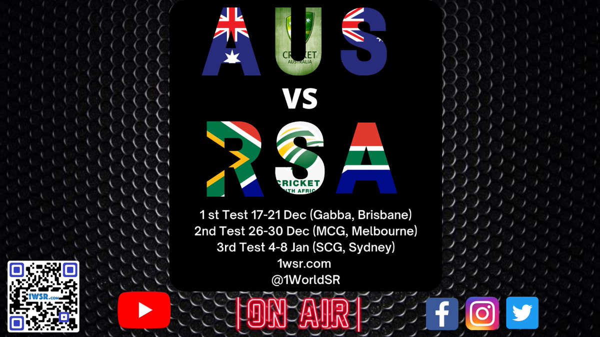 Join us LIVE right now for LIVE digital audio coverage of the final test between #Australia and the #ProteaFire #AUSvSA
#AUSvsSA

youtube.com/watch?v=uO-AFy…

or audio only on

1wsr.com