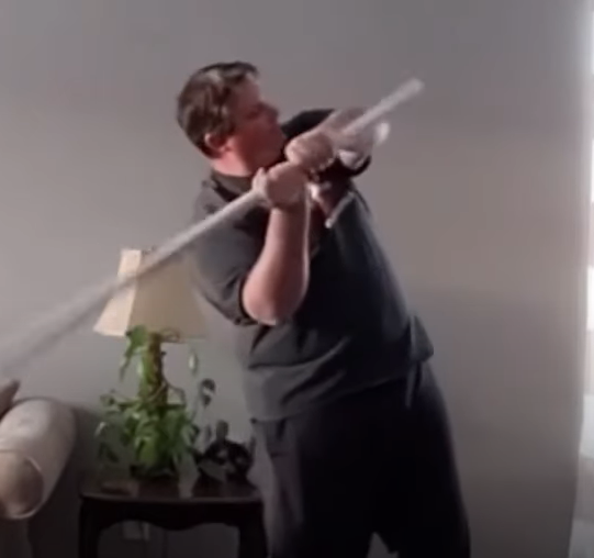 teacherman's tweet photo. Not my best dressed student and using a PVC pipe 😔, but he's getting there https://t.co/o4am2NH5CY
