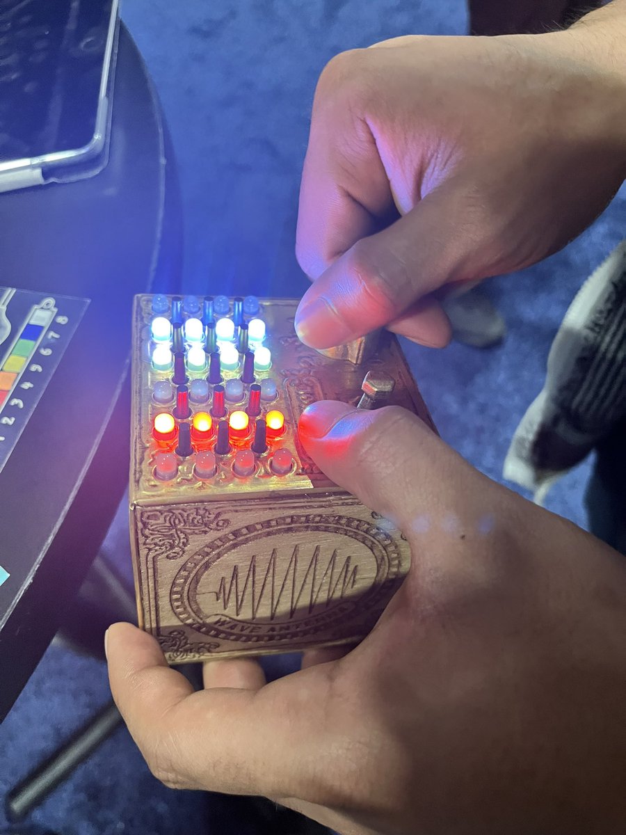 dgspeaks's tweet photo. It’s an escape room in your hand! We’re having a blast demo-ing @OhmsQuest at ##CES2023! This French #gaming company is determined to make play scree-free. #tech #gamingtech https://t.co/3eEZL6cZ6J