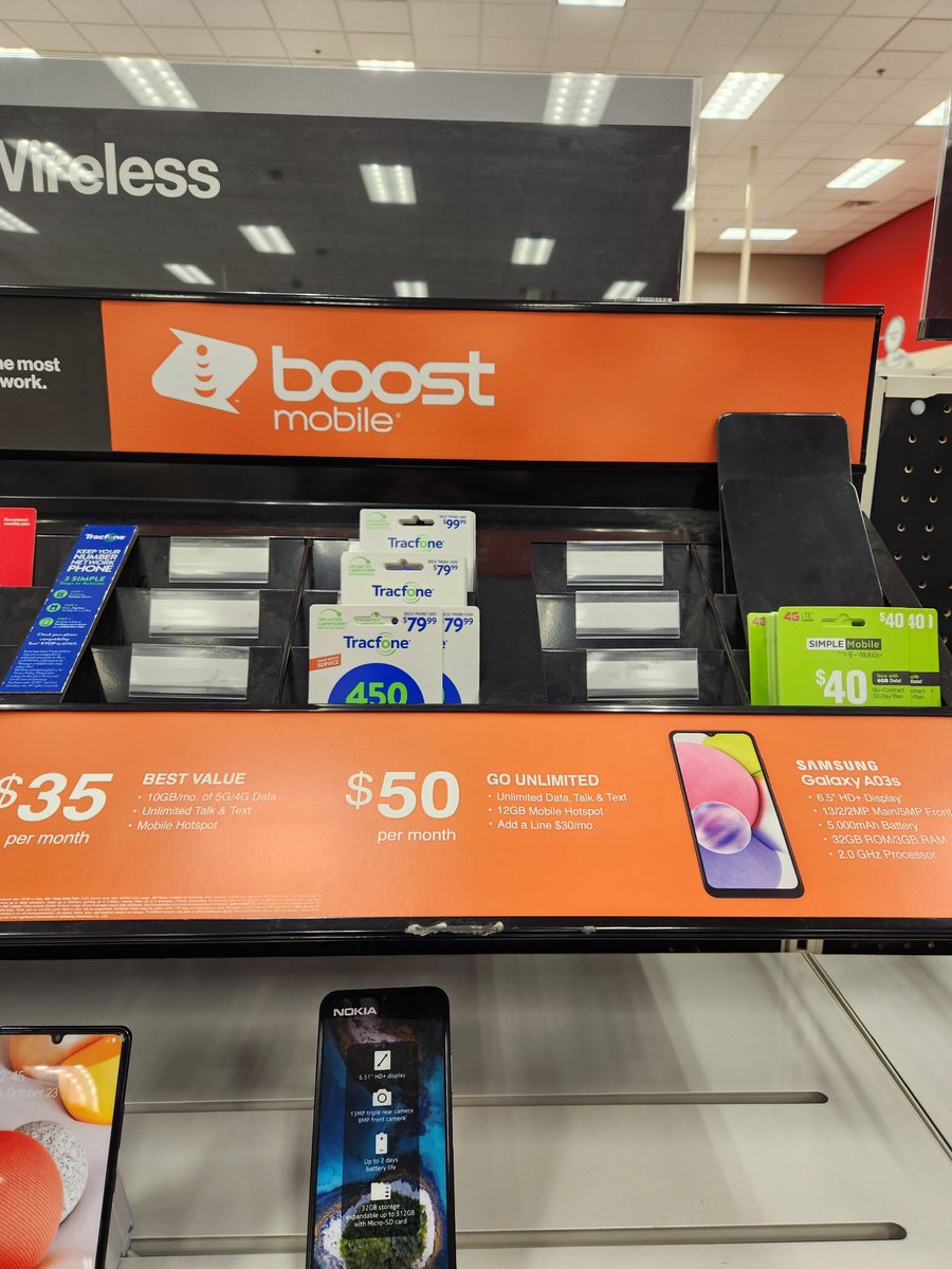If I was running <a href="/boostmobile/">Boost Mobile</a> I would be asking my sales and Merchandise team exactly why we are paying them after seeing this Target store with no Product in it and the guy at target said he ain't heard or seen anyone from Boost for weeks so they filled it up with other brands😀