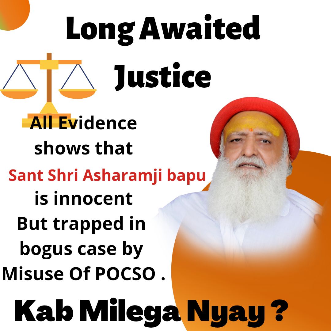 YuwaSewaSangh's tweet photo. Sant Shri Asharamji Bapu Is Victim Of Larger Conspiracy Under Which He Is Wrongfully Convicted.
Lack Of Direct Evidence Or Chain of Indirect Evidences Proves That It Is A Fabricated Case.
#न्याय_का_इंतज़ार कर रहे करोड़ों लोगों की एक ही मांग -रिहा करो रिहा करो, बापूजी को रिहा करो! https://t.co/URszfyPvSr