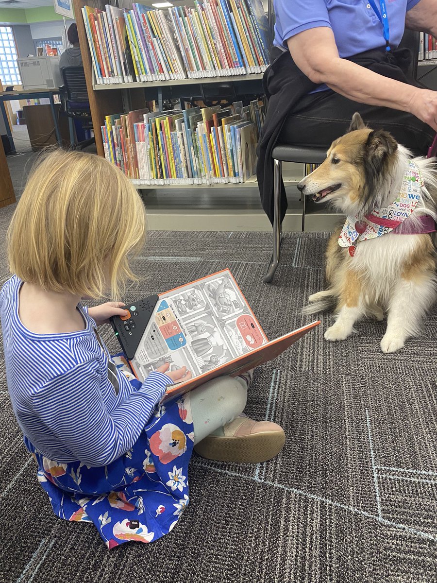 PaulaBWackenheim (@pbwackenheim) on Twitter photo It was fun to return in person to one of our favorite <a href="/MetroLibraryOK/">MetroLibraryOK</a> programs, Kids Reading to Dogs. Molly was a very patient audience and didn’t even mind when I took a turn reading to her. It was fun to return in person to one of our favorite <a href="/MetroLibraryOK/">MetroLibraryOK</a> programs, Kids Reading to Dogs. Molly was a very patient audience and didn’t even mind when I took a turn reading to her.