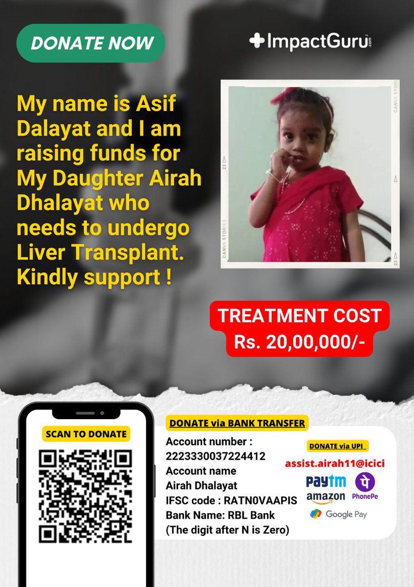 VlogsAfd's tweet photo. @nanagpatekar 
My daughter has been facing from Biliary Atresia problem have to do liver transplant surgery need sm amount of Donation please save my daughter life https://t.co/FxBX0VQKo5