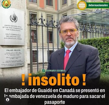 AntonioM646's tweet photo. Insólito...!

el "Embajador postizo",
el "Embajador autoproclamado",
el "Embajador ficticio"
del traidor Guaidó en Canada

Se presentó en la Embajada del
Gobierno de Venezuela a solicitar su Pasaporte...

Guaidó es una payasada

JAJAJA

Please dale ReTwit

¡Sígueme y te sigo..! https://t.co/ds8H317I48