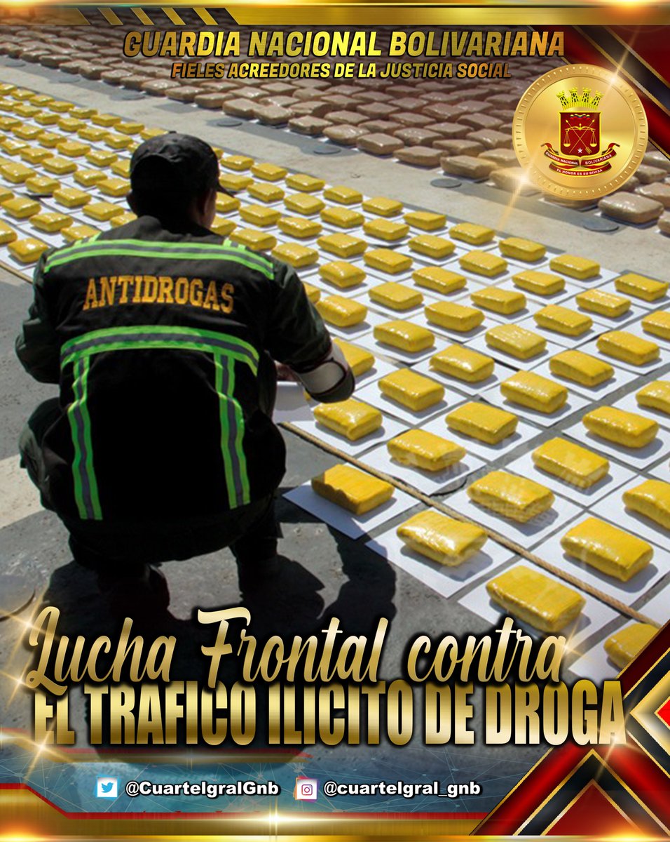 CuartelgralGnb's tweet photo. #04Ene  Somos una Nación que prevalece ante la Lucha Frontal contra el Tráfico ilícito de Drogas.

.@GnbGaranteDePaz
.@CuartelgralGnb https://t.co/NE1She9Ax5