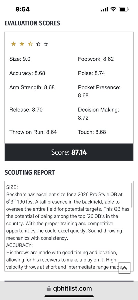 Just released! <a href="/QBHitList/">QBHitList.com</a> Premium 2026 QB <a href="/Beckham_Wheeler/">Beckham Wheeler</a> Mounds View Hs(MN) 

Evaluation, Scouting Report and Rank‼️

👀 Check it out!

Profile: qbhitlist.com/profile/beckha…