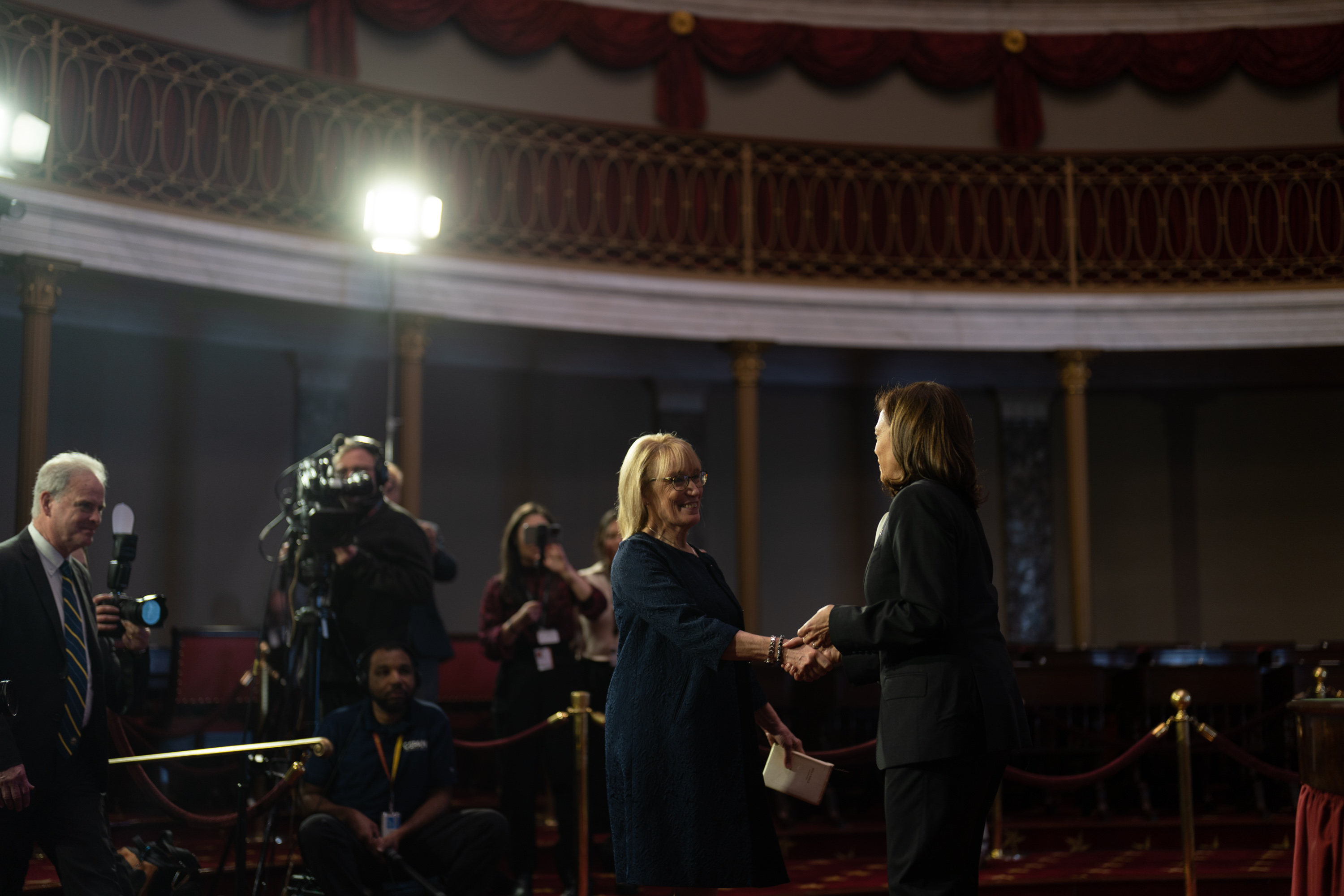 The Vice President swears in Sen. Maggie Hassan.