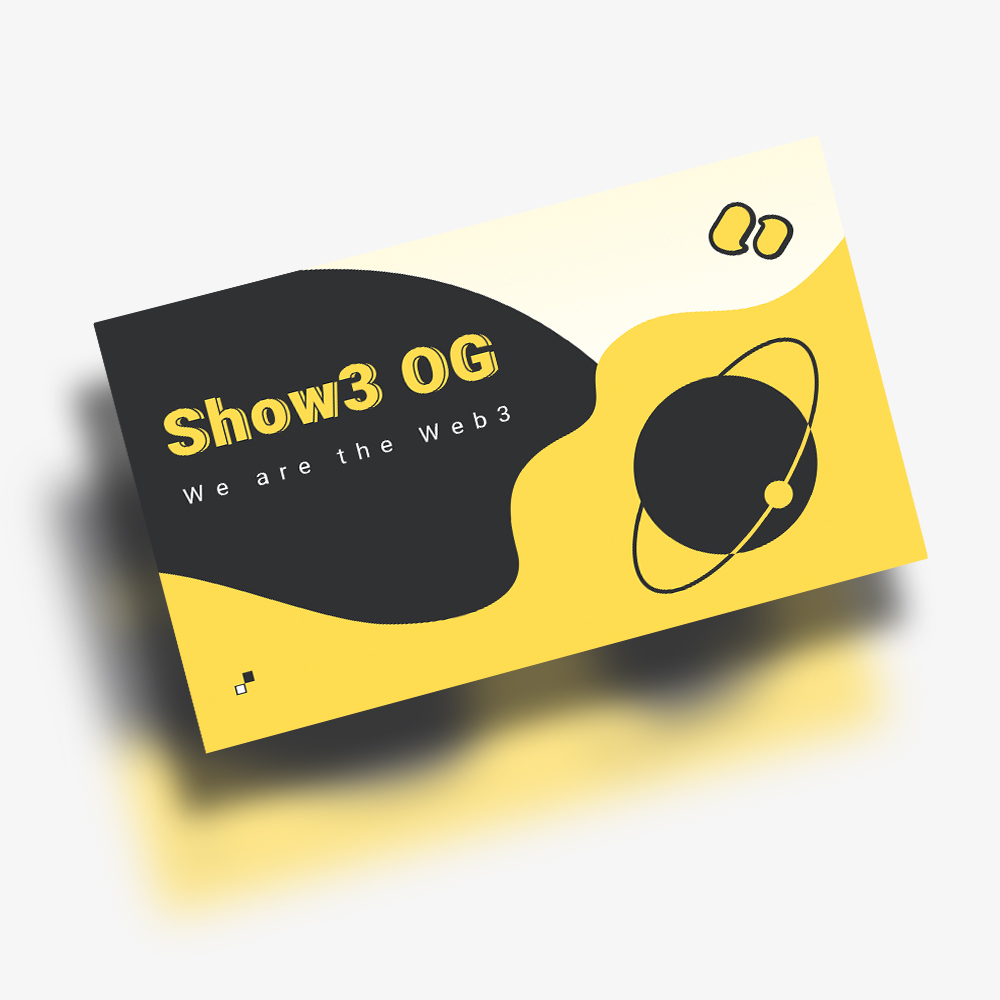 show3official's tweet photo. GN, guys!
Today I will introduce our Show3 OG Card to you!
Show3 OG Card is an NFT minted on Polygon and has many benefits! 
There are only 299 pieces in total!

#Web3 #Giveaway #Airdrops 

More (1/3) https://t.co/6763hzpKz8