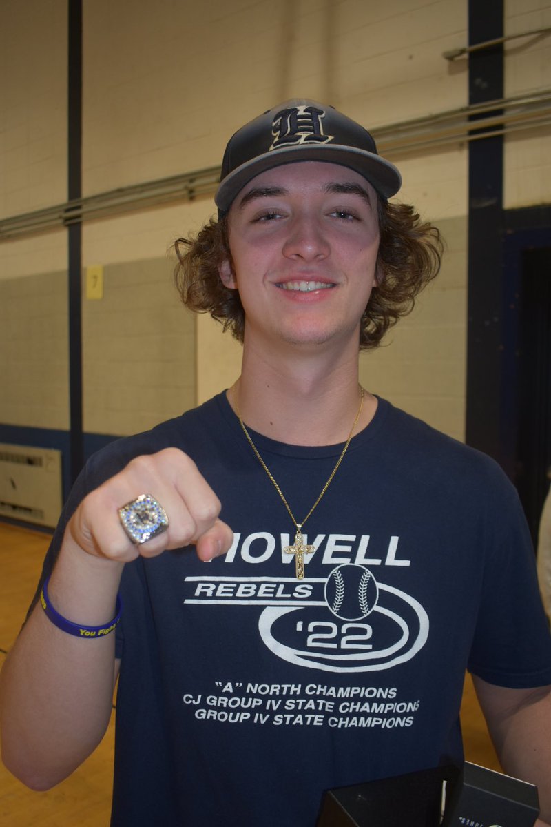 strauch04's tweet photo. Howell HS Baseball State Championship ring ceremony! So proud of Thomas &amp; all these amazing boys!! #oncearebelalwaysarebel https://t.co/YbXBMZ7yUQ