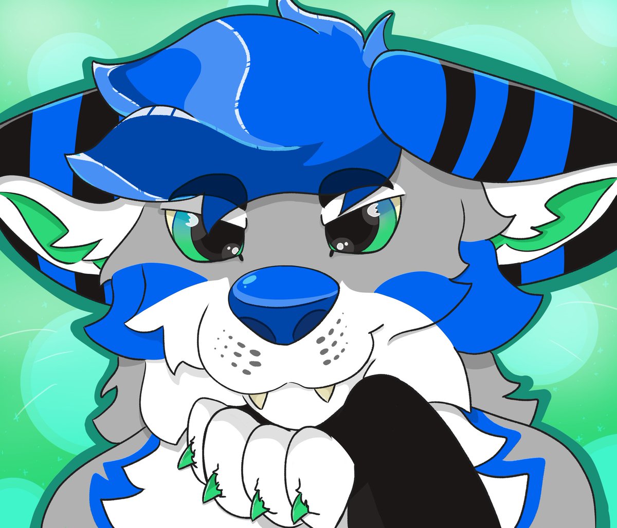 Stars_and_Spike's tweet photo. Discord icon commission for @Bleuwolf_ ! Thank you so much for commissioning me 💙💚🤍 #furryart #furry https://t.co/MGUDx4A144