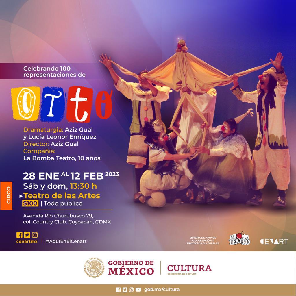 _MenuTeatral's tweet photo. #Otto es un espectáculo clown, con un lenguaje simple que entrelaza el teatro físico, las artes circenses y la música en vivo, en un montaje de gran formato.

No te la pierdas a partir del 28 de enero en el Teatro de las Artes del @cenartmx. https://t.co/nblsCLYzvZ