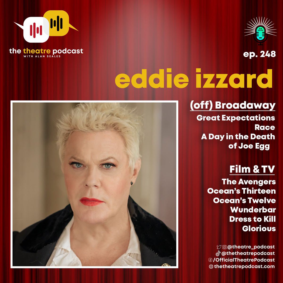 Happy new year, everyone! From running for Parliament to comedy to her new show Great Expectations (which was extended before it even opened) you can’t miss this episode with @eddieizzard. Use bpn.fm/ttp to find your preferred way to listen 🎧 #eddieizzarrd #comedy