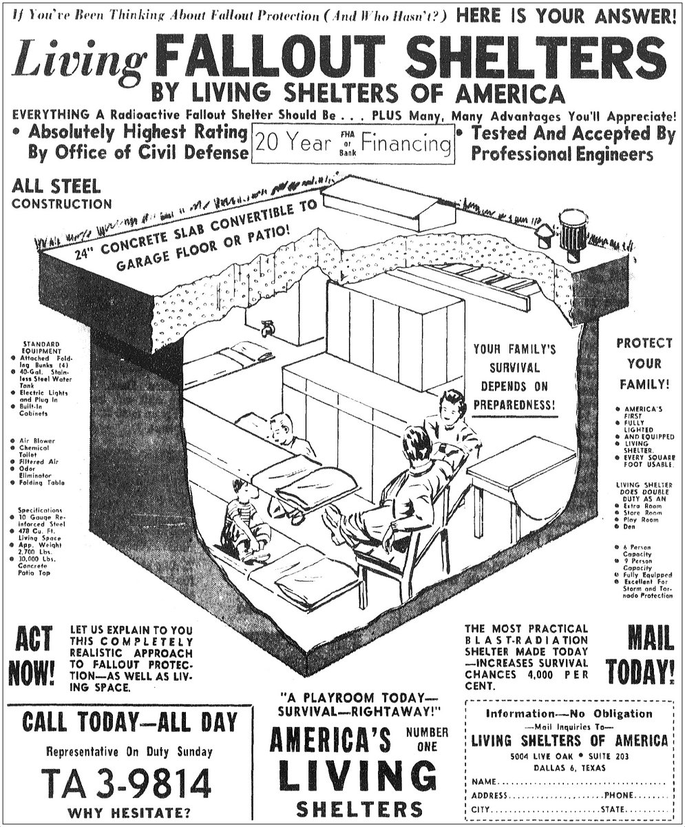 OffWorldD_'s tweet photo. #Bunker #Survival #Shelter
#Fallout #Nuclear #underground
 
Things have come a long way since 1950!   Or have They?

@OffWorldD_ 2023 #future https://t.co/eHZB9BPnMo
