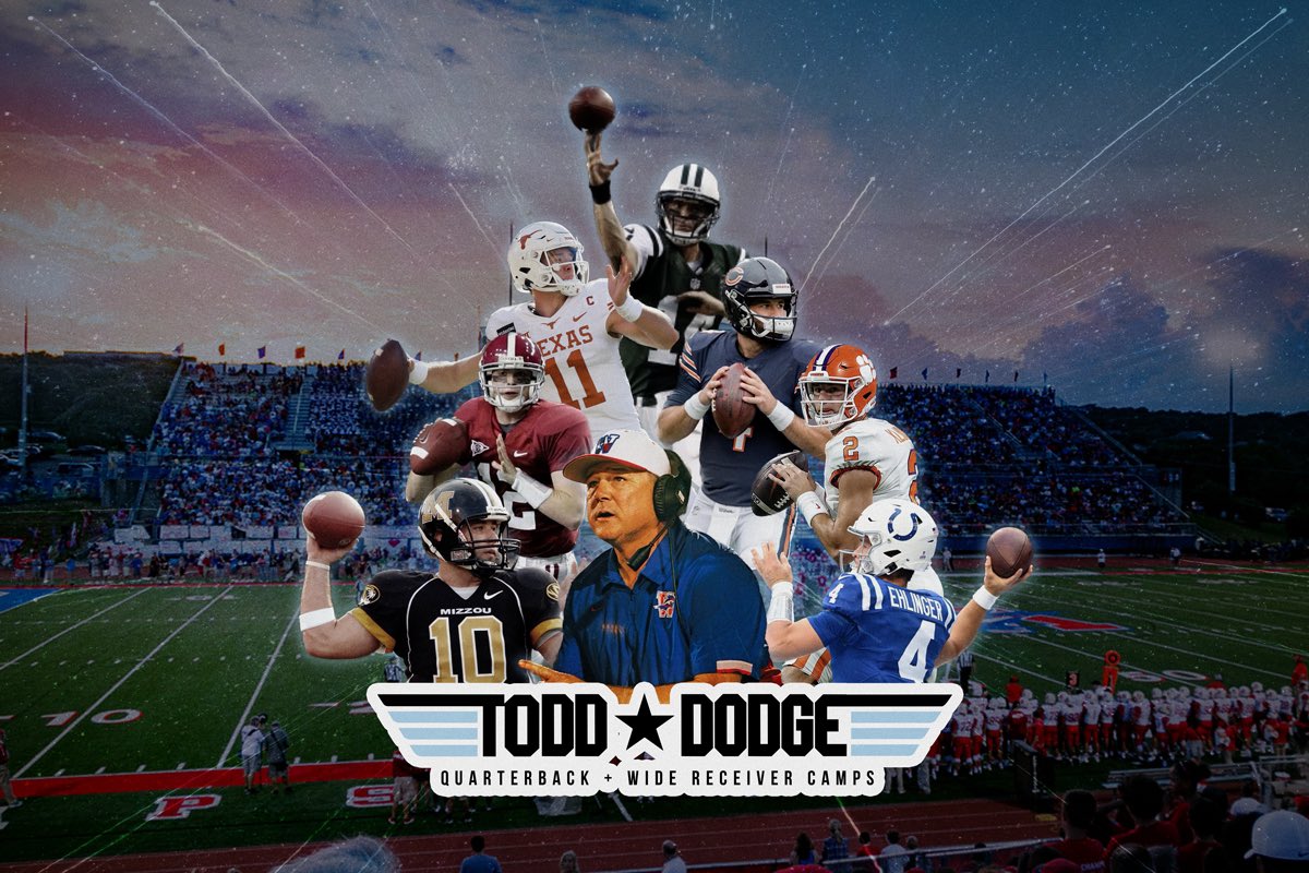 ToddDodgeFBcamp's tweet photo. I’m pleased to share our new website aimed to promote mini &amp; summer camps for QB’s and Skill Position Athletes. January mini camps are filling up with limited spots. Register today at: https://t.co/G4cieTnay3 #TDQBWR31 https://t.co/5xhG8V9TDg