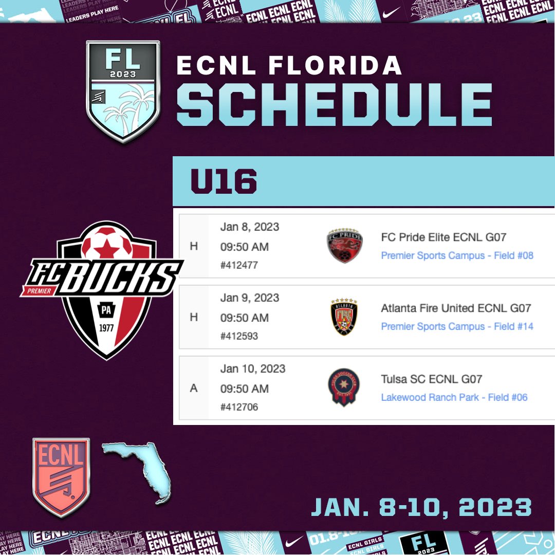 Here are the schedules for our 2005, 2006 &amp; 2007 ECNL Girls teams for this weekend's <a href="/ECNLgirls/">ECNL Girls</a> National Showcase! 💪We are super proud to play against the best clubs in the country every time we step on the field. ❤️ ⚽️ <a href="/ECNLgirls/">ECNL Girls</a>