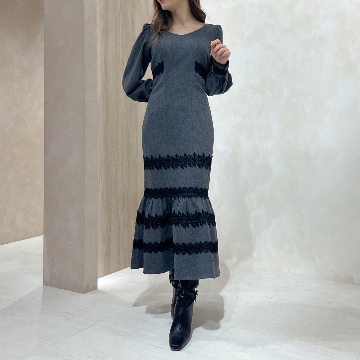 Multi Lace WoolBlend MermaidDress www.krzysztofbialy.com