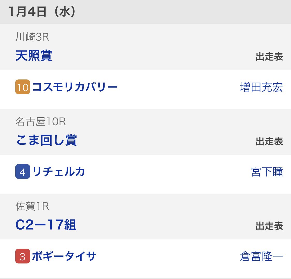 コスモリカバリー7着
リチェルカ6着
ボギータイサ👗2着でした🐴
3頭ともお疲れ様だよ✨よく頑張りました☺️ 