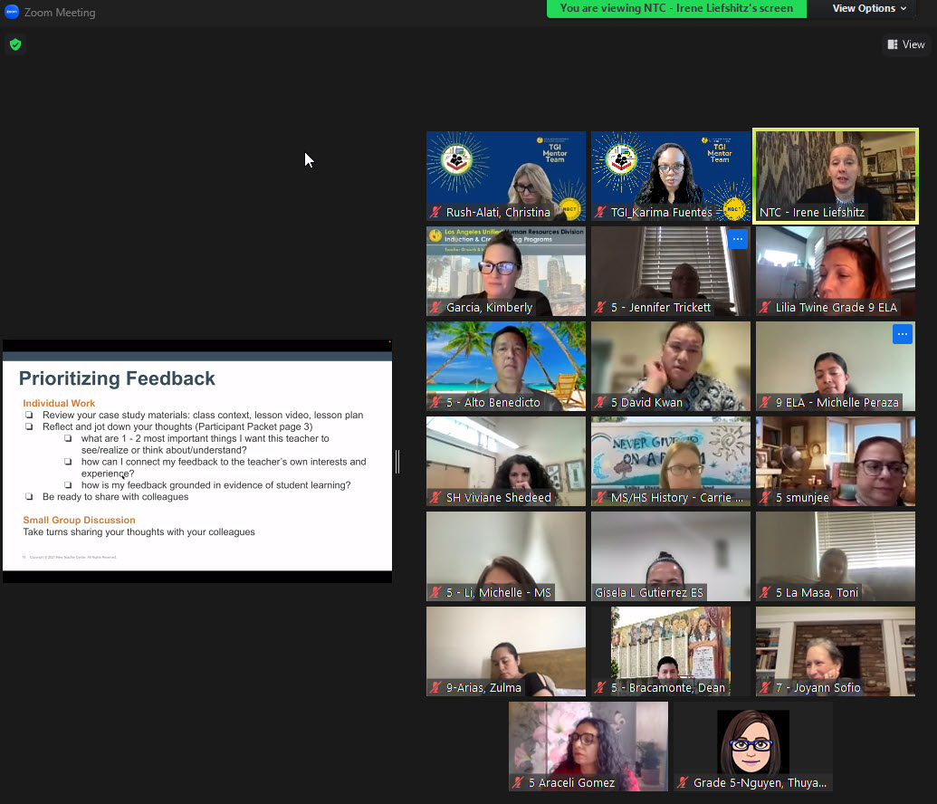tgi_tta_lausd's tweet photo. "Providing non-evaluative feedback based on observable evidence reinforces effective practices and prioritizes areas for teacher growth and student learning." Thank you to the 90+ TGI-NBCT Mentors who joined today's webinar supporting #TGICandidates. #Pillar5 #mentorlearning https://t.co/txx3KgxxyA