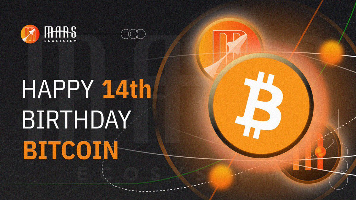#bitcoin turned 14 today. We wouldn't be here without you, Satoshi. We here at #Mars would like to stay with every crypto user from now on to next 14 years.

🥳 Happy Birthday, #Bitcoin!
#DeFi #marsecosystem
