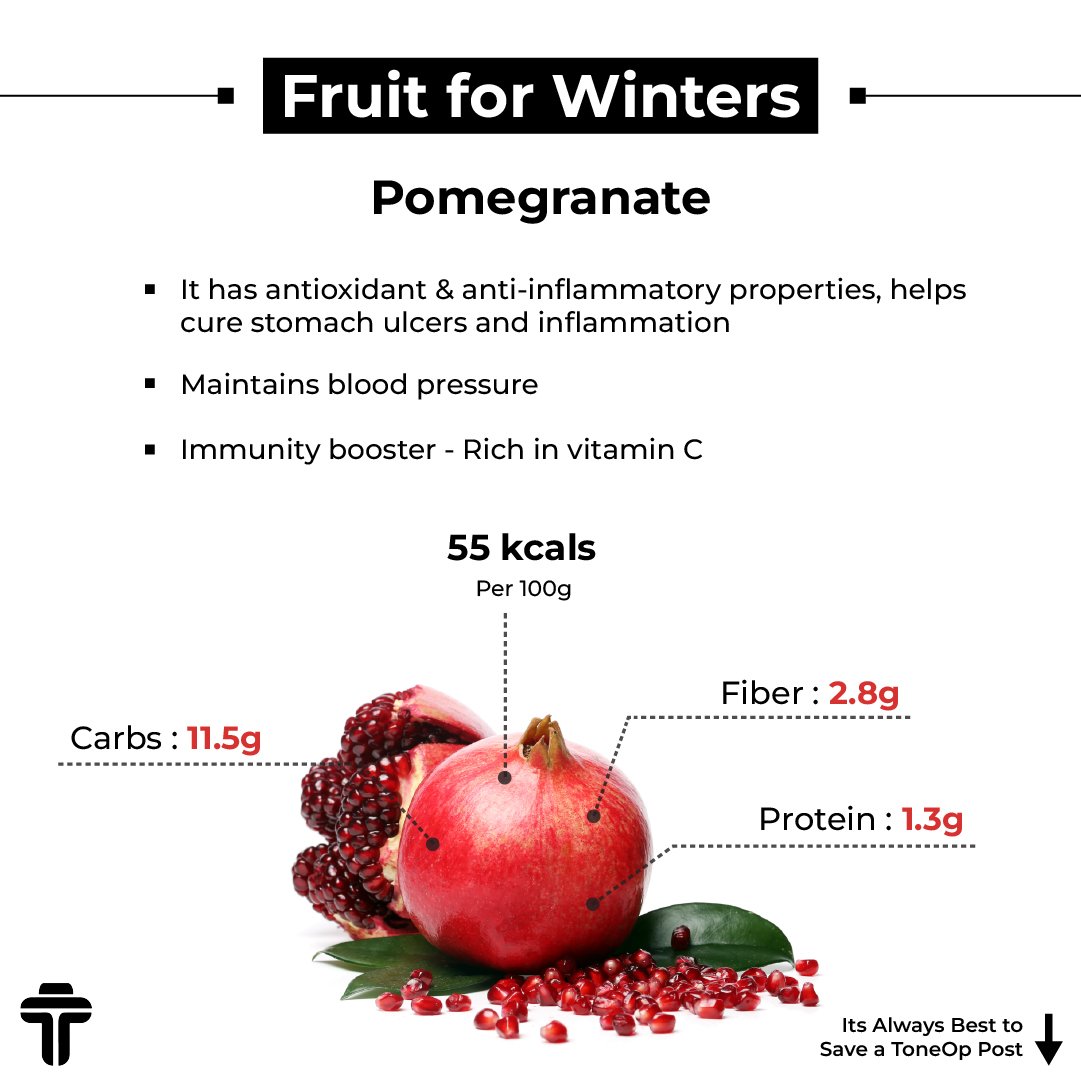 OfficialToneOp's tweet photo. Winter fruits you should be eating this season.
Download the ToneOp App nowπ
#ToneOp #healthywinterfood #winterfruits #fruits #healthytips #exercise #healthybodyhealthymind #healthylifestyle #pomegranate https://t.co/TIdm4n8zUW