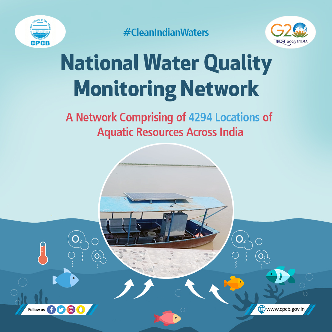 CPCB_OFFICIAL's tweet photo. CPCB in collaboration with State Pollution Control Boards/Committees has established a monitoring network comprises of 4294 locations spread across the country. 
#StopWaterPollution 
#CleanIndianWaters
@moefcc @byadavbjp @AshwiniKChoubey @DrGargava  @mygovindia @PIB_India https://t.co/uBe01p2SKA