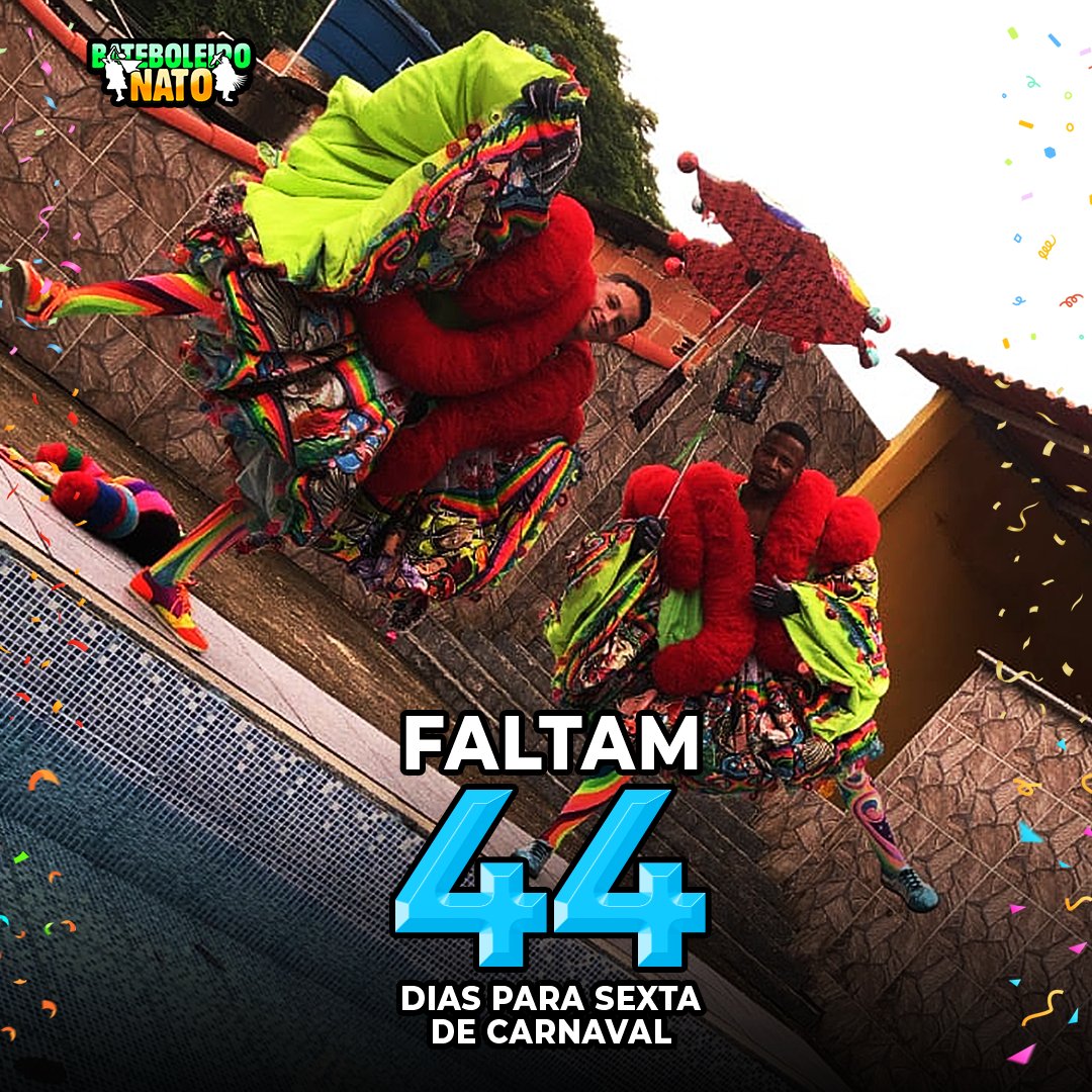 bateboleironato's tweet photo. FALTAM 44 DIAS PARA SEXTA DE CARNAVAL 🎭 https://t.co/5mLEn8AGTC