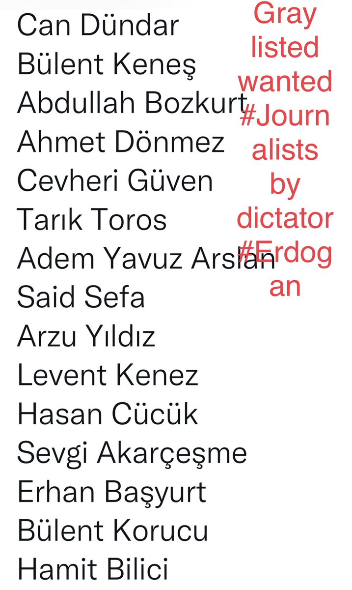 onearthjoe's tweet photo. As corrupt #Erdogan regime of #Turkey lists exemplary #academicians and #Journalists on “wanted #graylist” as “terrorists”; international diplomacy and @FATFNews list the regime under embarrassing #greylist b/c of regime’s #cocainetrafficking, #moneylaundering &amp; #ISIS support. https://t.co/fEh0S5HQuE
