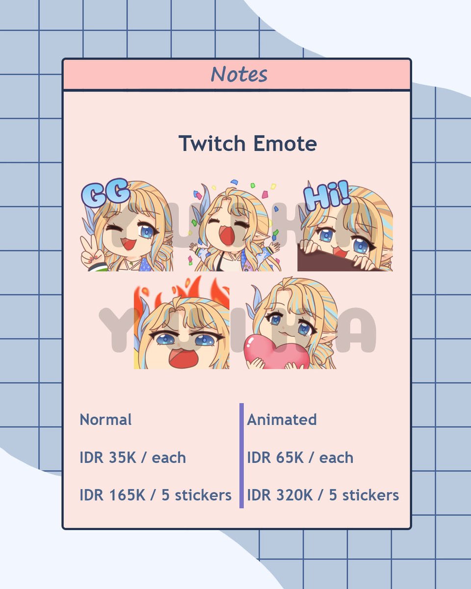 lyriacchi's tweet photo. RTs are appreciated!
Open commissions!! Illustrations, Fanarts, Chibis, and Custom twitch-discord emotes.
DM for more informations 💕
#opencomiss #commissions #commisionart #illustrationartist #motionartist #twitchemotes #TwitchEmoteArtist https://t.co/k5n4Cm64hb