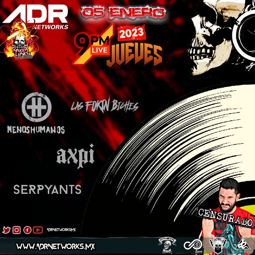 nakedlunchradio (@nakedlunchgr) on Twitter photo Éste #jueves 5 Enero #9pm por <a href="/adrnetworksmx/">ADR Networks</a> vamos a tener a <a href="/LasFokinBiches/">Las Fokin Biches</a> <a href="/menoshumanos/">Menos Humanos</a> #axpi y <a href="/serpyants/">Serpyants</a> que nos cuentan todos los detalles del show del 14 de enero en <a href="/ForoIndierocks/">Foro Indie Rocks!</a> #stayfkntuned #testamosintonizando #nakedlunchradio #ActivandoTusSentidos #ADRNetworks Éste #jueves 5 Enero #9pm por <a href="/adrnetworksmx/">ADR Networks</a> vamos a tener a <a href="/LasFokinBiches/">Las Fokin Biches</a> <a href="/menoshumanos/">Menos Humanos</a> #axpi y <a href="/serpyants/">Serpyants</a> que nos cuentan todos los detalles del show del 14 de enero en <a href="/ForoIndierocks/">Foro Indie Rocks!</a> #stayfkntuned #testamosintonizando #nakedlunchradio #ActivandoTusSentidos #ADRNetworks