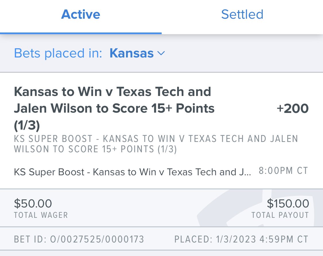 JayhawkTalk's tweet photo. .@FanDuel @FDSportsbook @FanDuel_Support on behalf of the entire state of Kansas, we respectfully ask you to review the Kansas Super Boost tonight. Official scorer changed the box to give Jalen Wilson 16 points to hit the bet. You settled it as a loss. https://t.co/SrHCDuzXI3