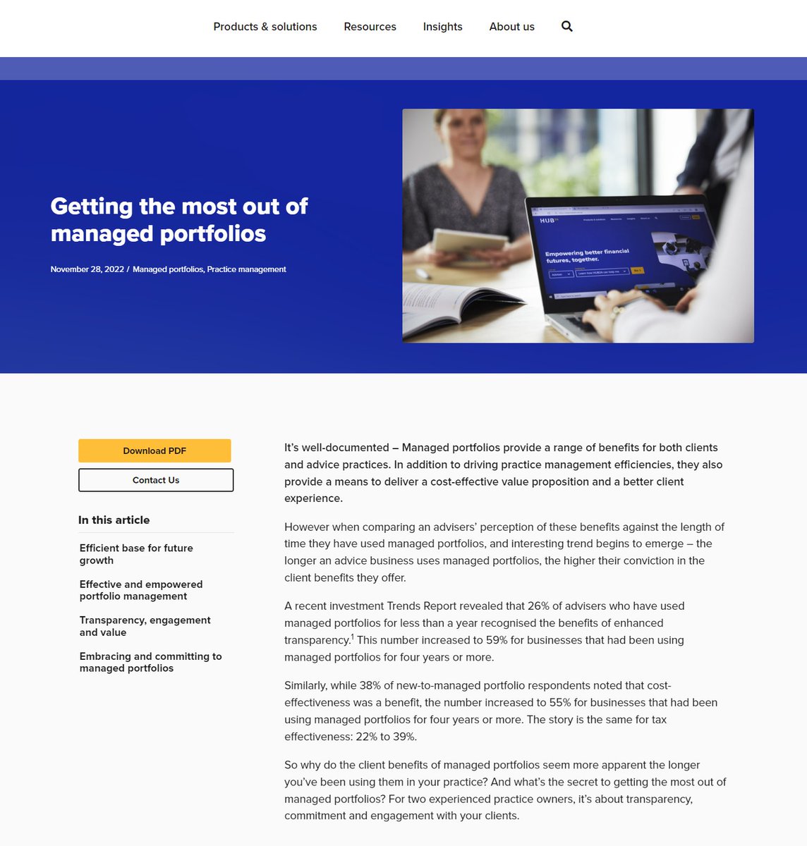 How do advisers and their clients get the most out of managed portfolios? 

Read more in this article featuring insights from two experienced practice owners, Tim Scott  and Tim Townsend: bit.ly/3FNFPiV

#empoweringbetterfinancialfuturestogether #innovationthatdelivers