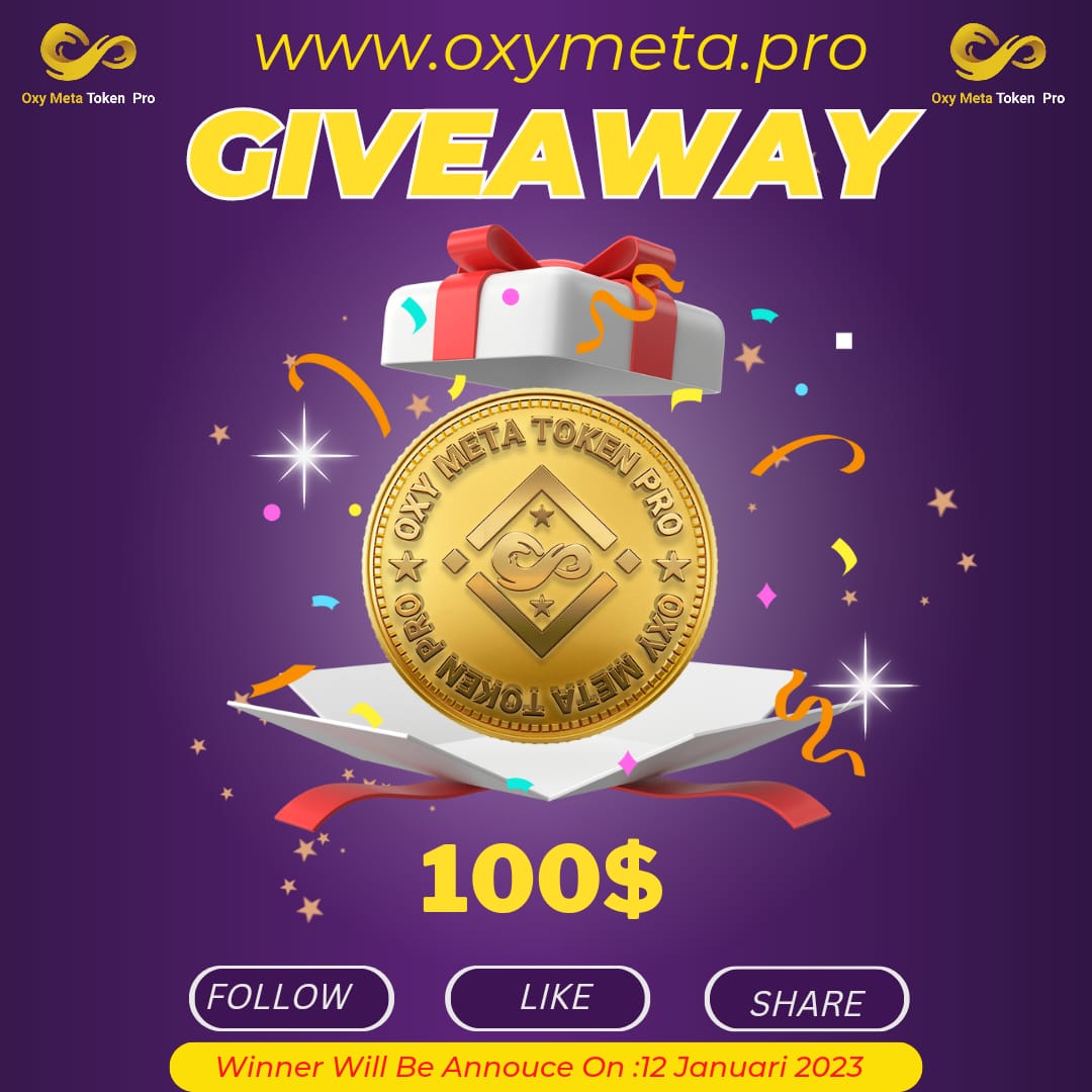 oxymeta_pro's tweet photo. ⚡️Grab the chance to win $200💥

It can't be more simple!

✅ Follow Tweeter @Oxymeta_pro &amp; Instragram @Oxymeta_pro

✅ Join Telegram @oxy_meta
✅Like and RT all tweet
✅Tag 3 friends 
We`ll randomly choose 20 of you and reward🎁 with $10 Worth  in $OMTP https://t.co/9Sq61tmE9F