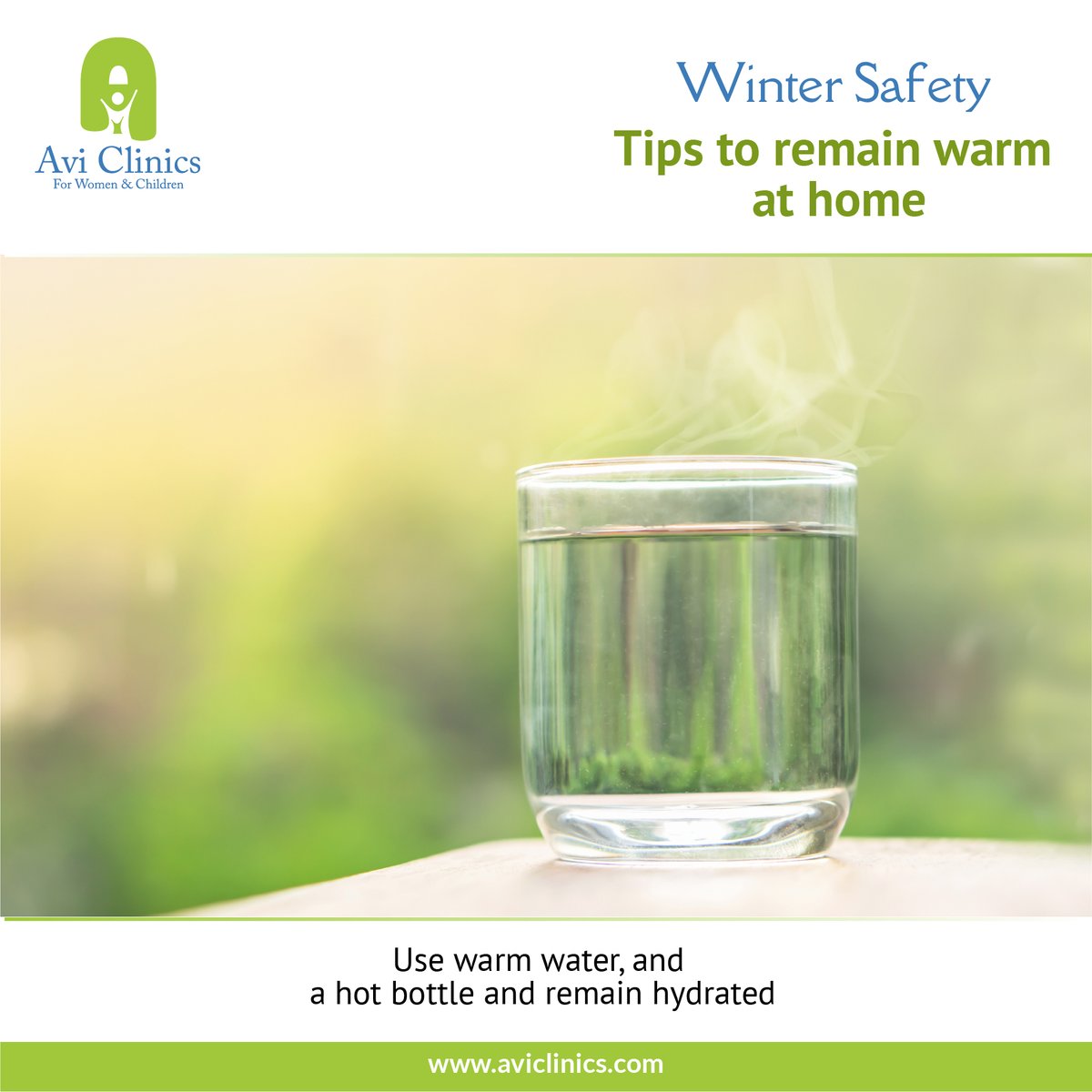 Winter Safety Tips for Kids

Tips to remain warm at home
Use warm water, and a hot bottle and remain hydrated.

#Weather #WeatherSafety #WeatherSafetyTips #TipsForKids #WinterTips