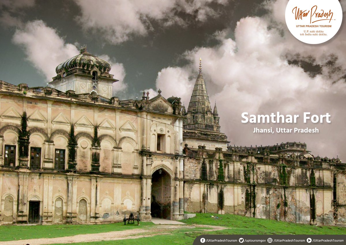 uptourismgov's tweet photo. The #SamtharFort is a magnificent amalgamation of the #Bundelkhandi and #French architecture. In addition to the #fort, #Samthar also holds several beautiful #temples and a splendid stepwell. For real, an exceptional grandeur.
#RethinkTourism #UPNahiDekhaTohIndiaNahiDekha #Jhansi https://t.co/UKD1zP7822