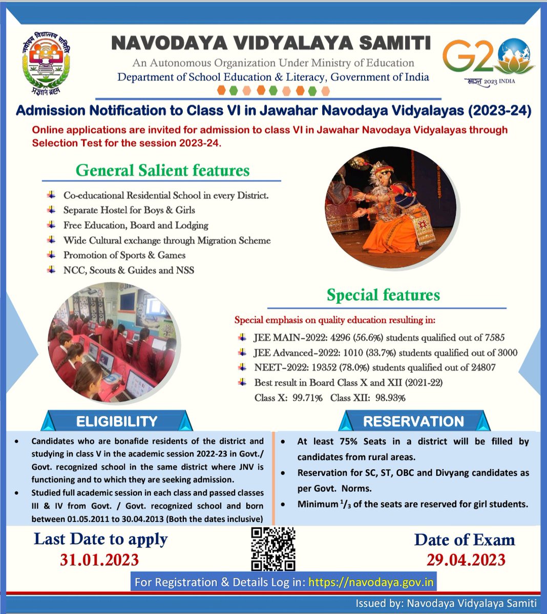 नवोदय में पढ़ने का सुनहरा अवसर अपने बच्चों को एडमिशन दिलवाये और उनके लिए बेहतर भविष्य सुनिश्चित करें🥰✌
#navodaya @CommissionerNVS