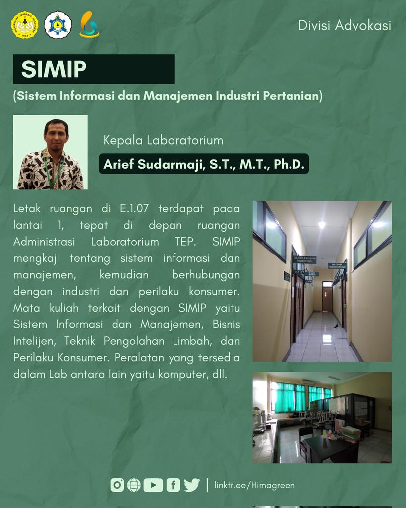 [LABORATORIUM TEKNIK PERTANIAN UNSOED] 

Halo Greeners!!! 

Ada informasi menarik nih terkait laboratorium-laboratorium yang ada di Program Studi Teknik Pertanian. 

Kira-kira ada apa saja ya? 
Yuk langsung kita simak! 🤩

#ADVOKASI
#HIMAGREEN 
#GOGREEN