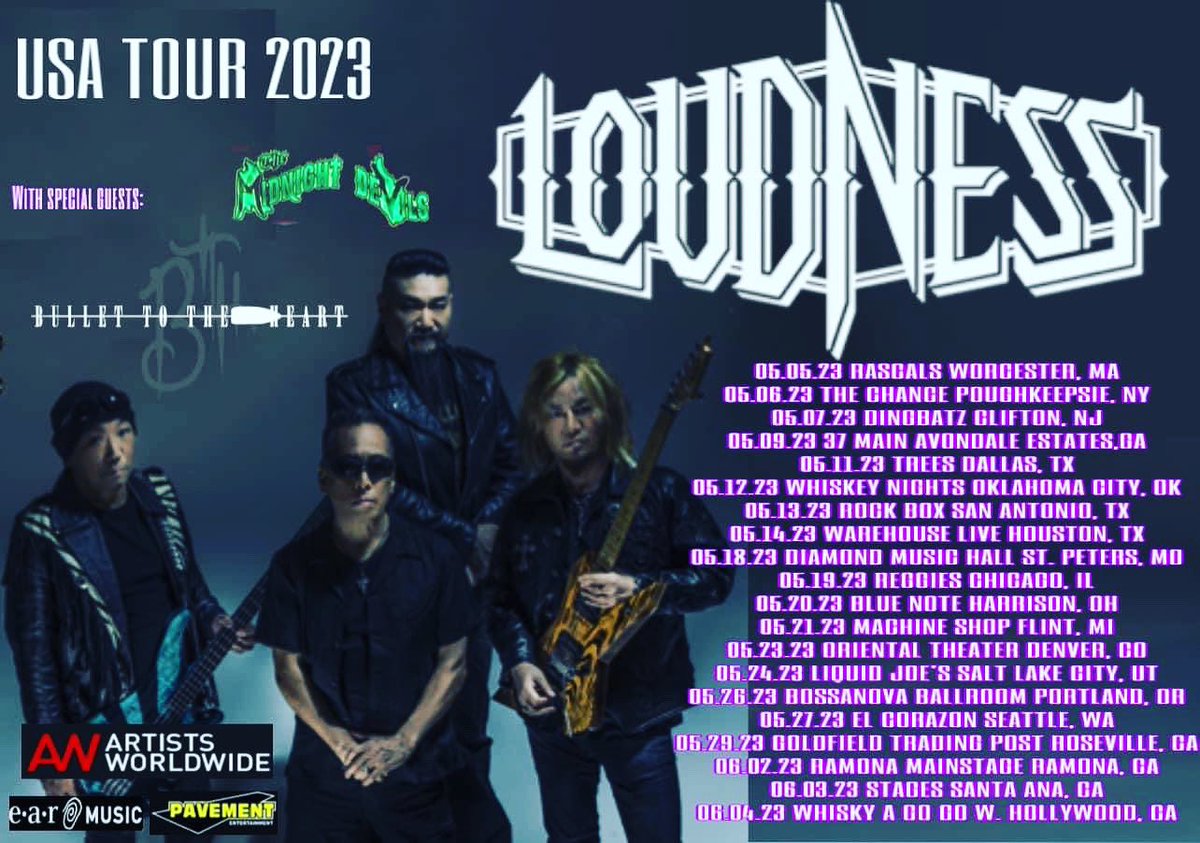 The Midnight Devils (@midnightdevils) on Twitter photo We are finally able to talk about this massive tour kicking off this summer supporting <a href="/LOUDNESS_INFO/">LOUDNESS_OFFICIAL</a> across the USA.
.
.
#lamf #kissarmy #heyholetsgo #neverbegforit #themidnightdevils #glamband #workingfortheweekend #chipznuff #glamrock #themidnightdevilsjapan #highway69 We are finally able to talk about this massive tour kicking off this summer supporting <a href="/LOUDNESS_INFO/">LOUDNESS_OFFICIAL</a> across the USA.
.
.
#lamf #kissarmy #heyholetsgo #neverbegforit #themidnightdevils #glamband #workingfortheweekend #chipznuff #glamrock #themidnightdevilsjapan #highway69