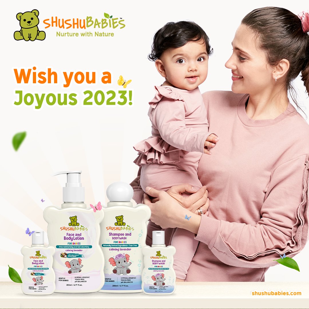 Keep your baby's skin healthy this new year, to ensure a happy baby all year long!

ShuShu Babies sends you best wishes for a joyful, kind, and nourishing New Year 2023!. 🤗

#happynewyear2023 #happynewyear #newyear #shushubabiesnaturals #naturalskincare #ayurveda #petaapproved