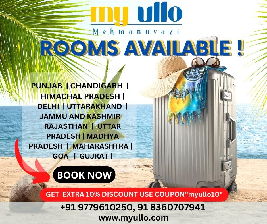 Rooms Available Punjab | Chandigarh | Himachal Pradesh | Delhi | Uttarakhand | Jammu And Kashmir | Rajasthan | Uttar Pradesh  |Maharashtra |Goa | Gujrat !For Hotel Rooms / Accommodations Bookings  Please Contact Us  : + 91 9779610250 , +91 8360707941.  
 #bookinghotel #booknow