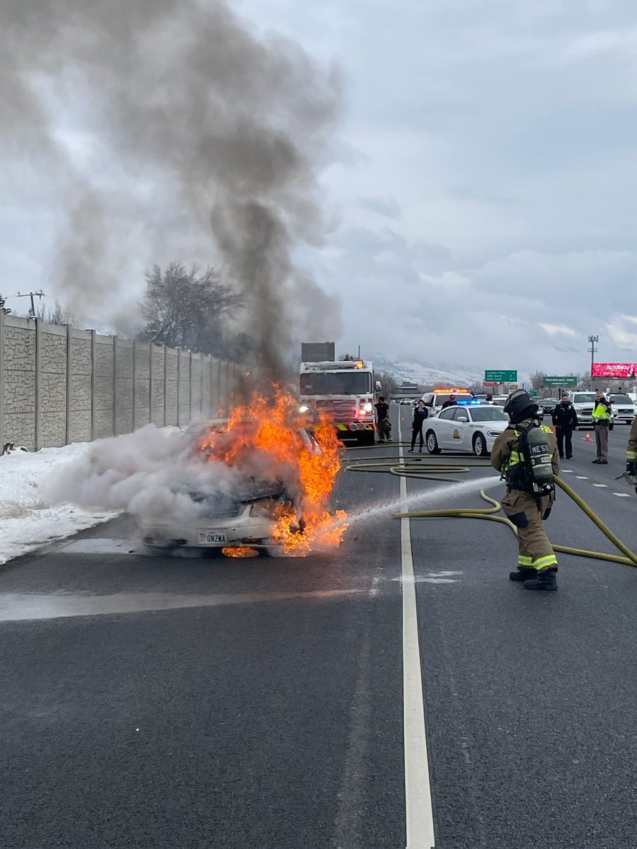 Vehicle fire on I-15 at Hill Field Rd today at 3:48 pm No injuries occurred, and fire was quickly controlled.