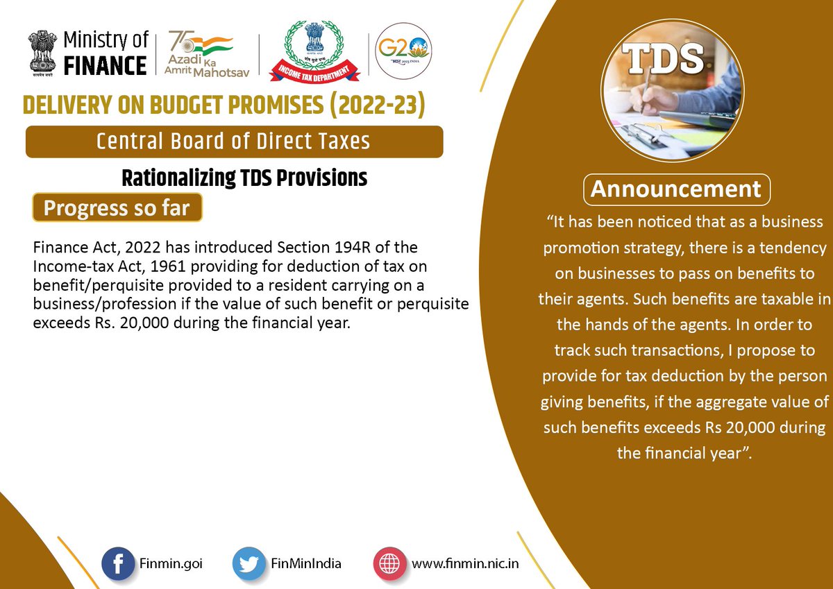 Tax India on Twitter "RT FinMinIndia Widening of tax base! Section 194R introduced in