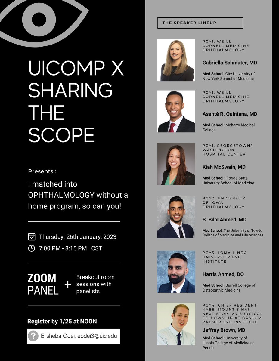 drharrislakers's tweet photo. Excited to be part of this panel to discuss matching ophthalmology without a home program! 

Please share with your students! 

@bcom_nm @AOAforDOs @RetinaGlobal1 @RetinaPodcast 
@macularstar @OphthoBizMinute @DrAndreaTooley @DGlaucomflecken @CherieEyeMD @SFMatch @EyeDRosenberg https://t.co/hIJ84upknd